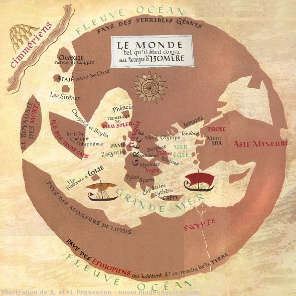 Mapa del mundo en la época de Homero